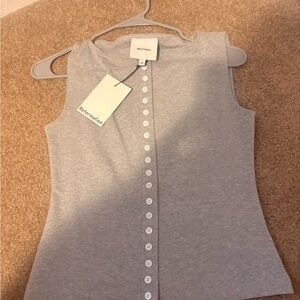 Reformation Light Gray Sleeveless Blouse